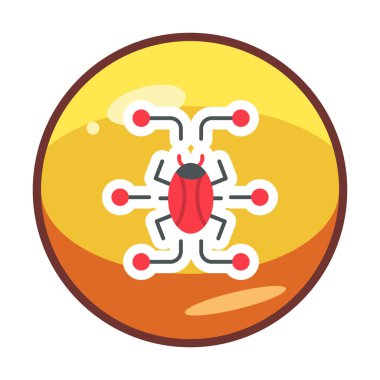 Basit dijital virüs simgesi, vektör illüstrasyonu