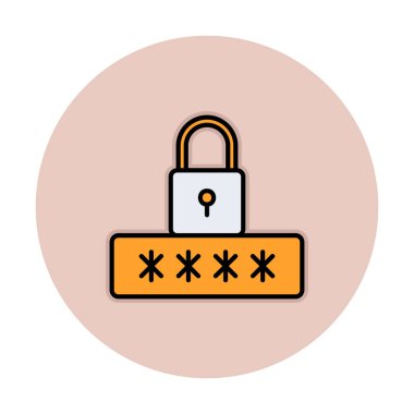 Basit Parola simgesi, vektör illüstrasyonu