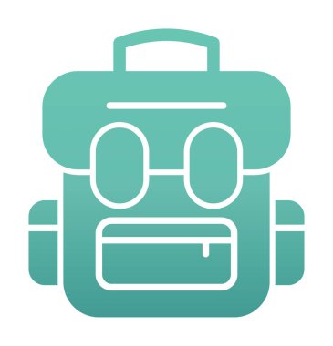 sırt çantası simgesi vektör illüstrasyonu