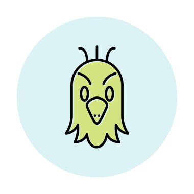 şık papağan kafası logo vektör çizimi