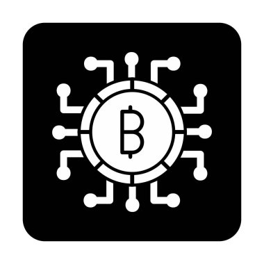 Bitcoin işareti, vektör illüstrasyonlu dijital para simgesi 