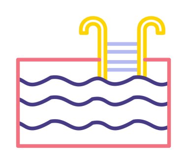  yüzme havuzu ikonu vektör illüstrasyonu