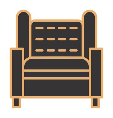 Koltuk yassı simgesi, vektör illüstrasyonu