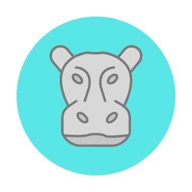 Hippopotamus baş ikon vektör çizimi