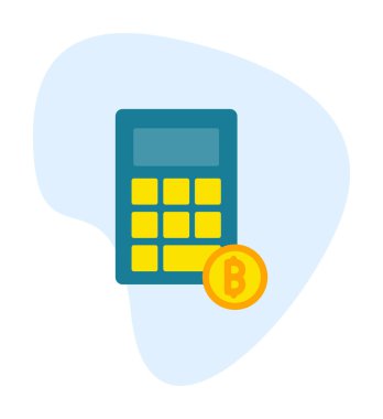 Şifreleme para birimi hesap makinesi web simgesi basit illüstrasyon