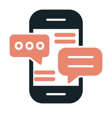 Basit akıllı telefon sohbet simgesi, vektör illüstrasyonu
