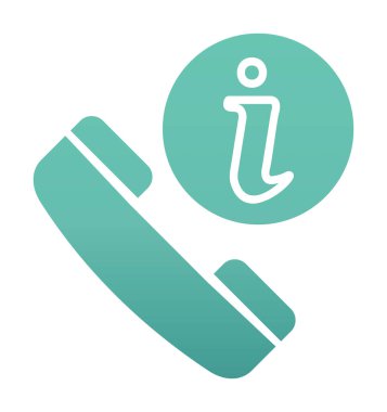 Basit çağrı bilgi simgesi, vektör illüstrasyonu