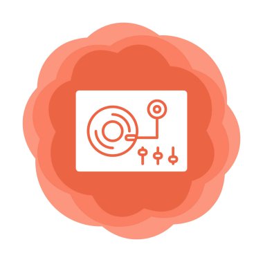 Basit vinil oynatıcı Turntable simgesi, vektör illüstrasyonu