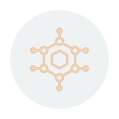 Basit Nanoteknoloji simgesi, vektör illüstrasyonu