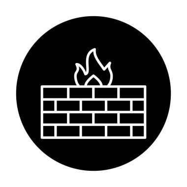 Şömine simgesinin vektör illüstrasyonu 