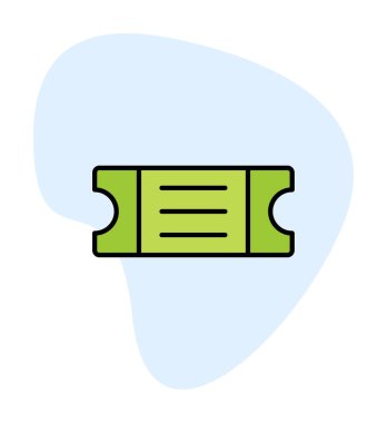 bilet simgesi, vektör illüstrasyonu basit tasarım