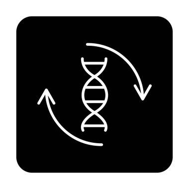 DNA ikon vektör çiziminin basit düz molekülü