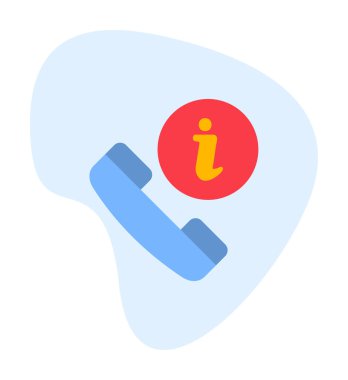 Basit çağrı bilgi simgesi, vektör illüstrasyonu