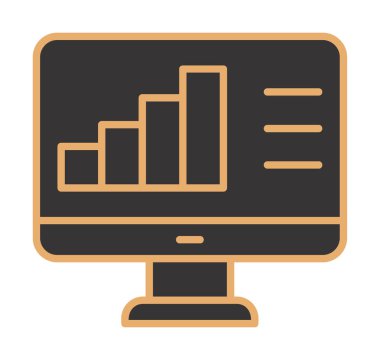Basit Bilgisayar İzleme Veri Analizi simgesi, vektör illüstrasyonu