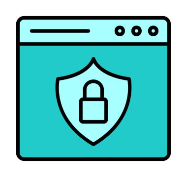 Basit Web Güvenlik simgesi, vektör illüstrasyonu