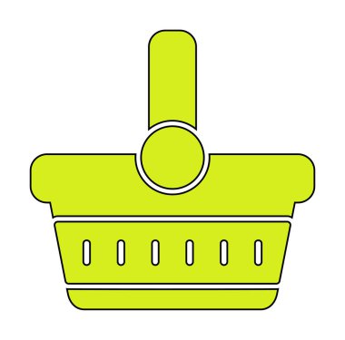 piknik sepeti web simgesi, vektör illüstrasyonu 