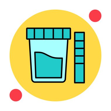 İdrar Test Ağı simgesi, vektör illüstrasyonu