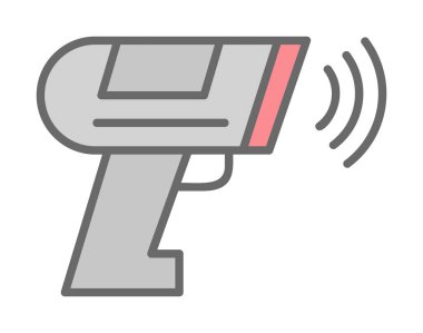 Basit barkod tarayıcı simgesi, vektör illüstrasyonu