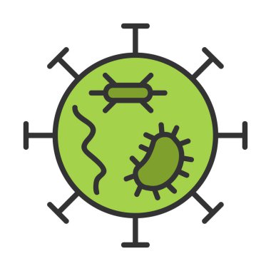 covid-19 parçacık işareti, vektör çizimi, virüs simgesi