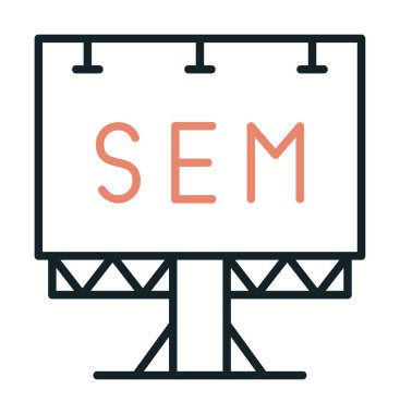 SEM ile Billboard simgesinin vektör illüstrasyonu  