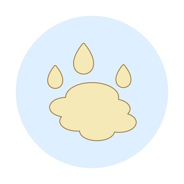 Su damlaları ve su birikintisi ikonu, veteriner illüstrasyonu 