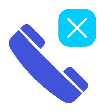 Arama telefonu Reddedilmiş simge vektör illüstrasyon tasarımı