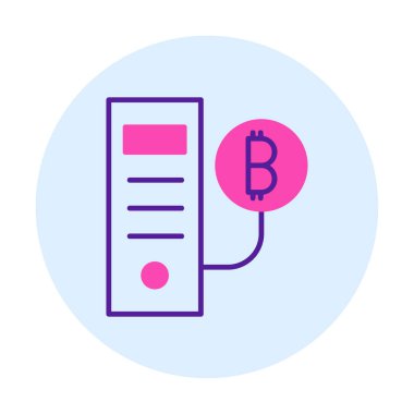 Bitcoin Madeni İşlemcisi (BTC) simgesi, vektör illüstrasyonu 