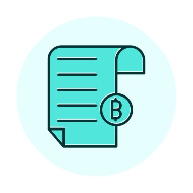 Bitcoin imzalı fatura simgesinin vektör illüstrasyonu 