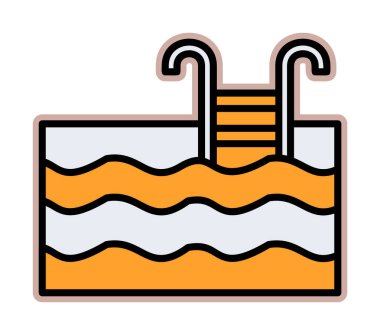  yüzme havuzu ikonu vektör illüstrasyonu