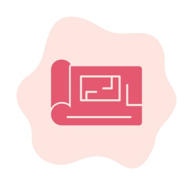 harita düz simgesi, vektör illüstrasyonu