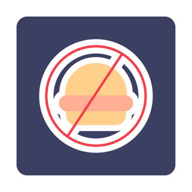 Fast food simgesi yok, vektör illüstrasyonu