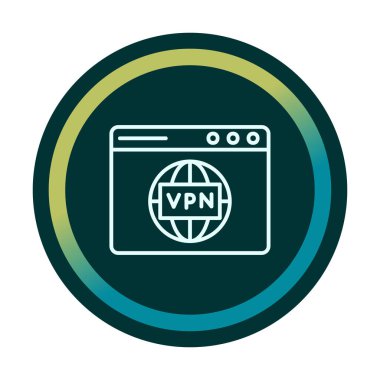 Basit Vpn bağlantı simgesi, vektör illüstrasyonu