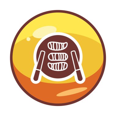 Tabak simgesinde suşi, vektör illüstrasyonu