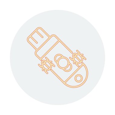 Pendrive Virüs ikon vektör görüntüsü. Web uygulamaları, mobil uygulamalar ve yazdırma ortamları için kullanılabilir.