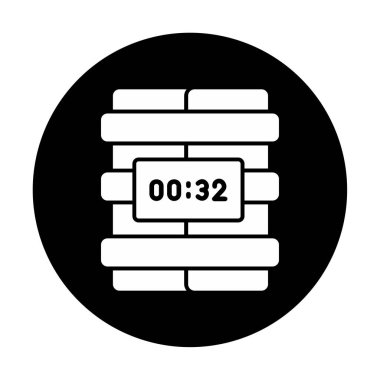 Zaman bombası ikonu vektör illüstrasyonu.