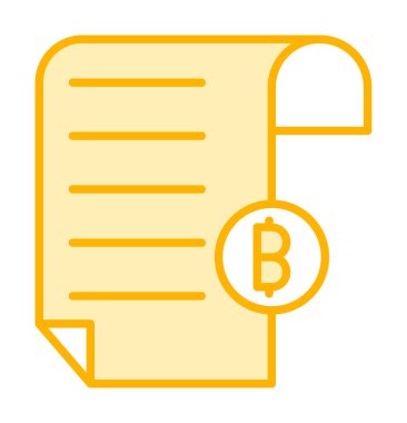 Bitcoin imzalı fatura simgesinin vektör illüstrasyonu 
