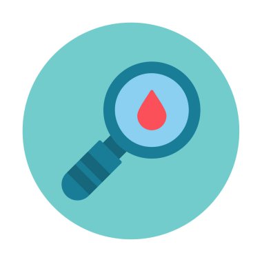 Loupe ikonu. Büyüteçteki su damlasının vektör çizimi