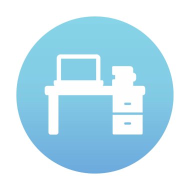 Ofis masa simgesinin vektör illüstrasyonu 