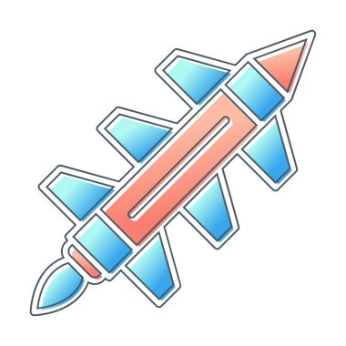 Füze roket ikonu vektör çizimi