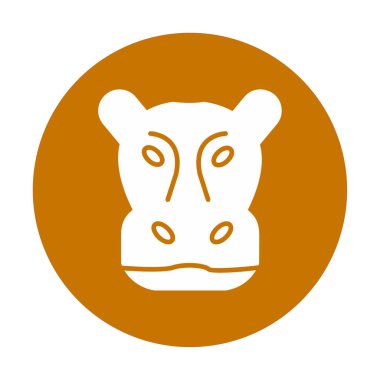 Hippopotamus baş ikon vektör çizimi