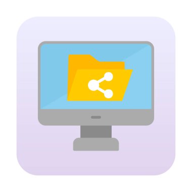 Basit Dosya Paylaşımı simgesi, vektör illüstrasyonu