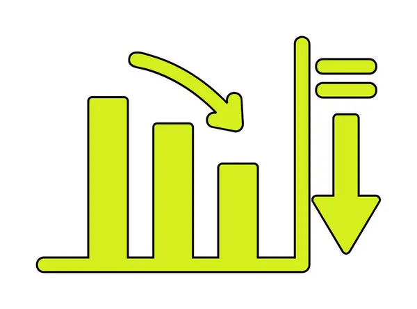 Semplice Diminuire Icona Del Grafico Illustrazione Vettoriale