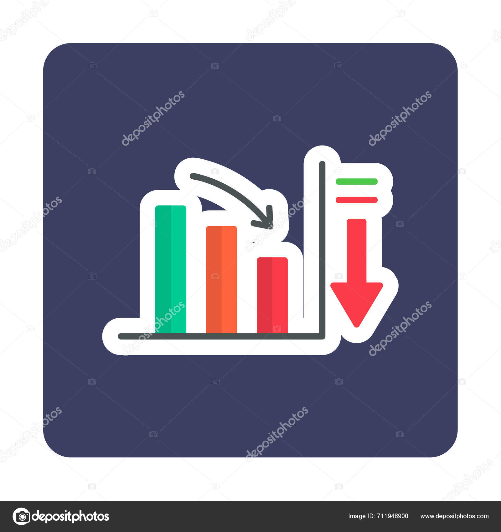Simple Diminuer Icône Graphique Illustration Vectorielle