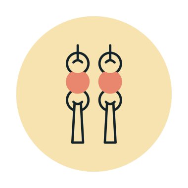 Dango tatlı ikonu, Japon mutfağı, vektör illüstrasyonu 