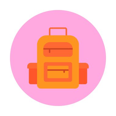 Sırt çantası düz simge vektör çizimi