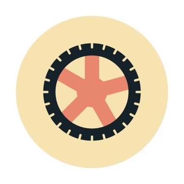 Lastik yassı vektör simgesi beyaz arkaplanda izole edildi