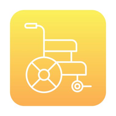 Basit Tekerlekli sandalye Simgesi, vektör illüstrasyonu