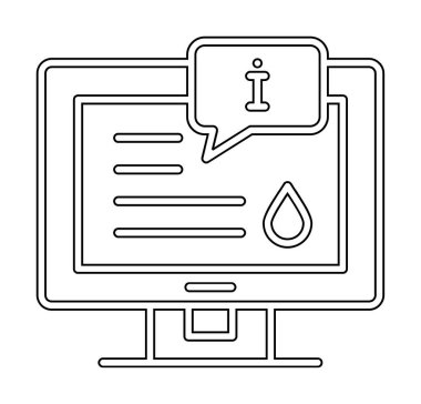 Bilgi vektörü illüstrasyonlu bilgisayar ekranı