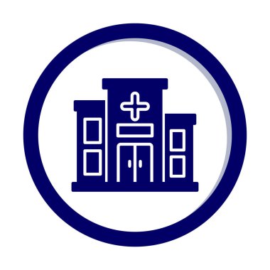 Basit hastane binası ikon vektör çizimi 