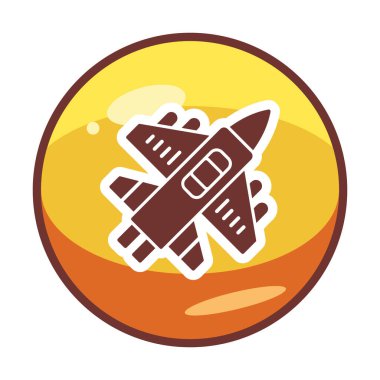 Askeri Uçak ikonu vektör illüstrasyonu